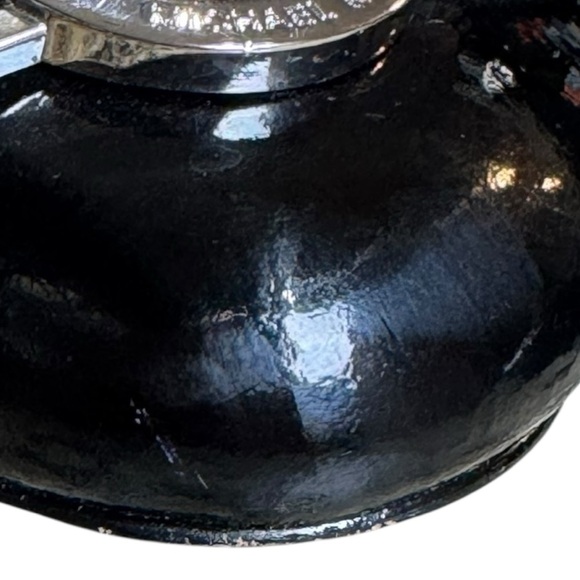 Michael Kors Black Patent Leather MK Logo Round Toe Heels Size 7 - Picture 11 of 13